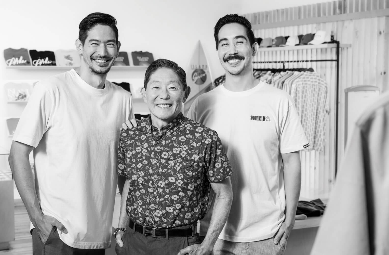 James Kodama and his sons of Island Snow in their shop.