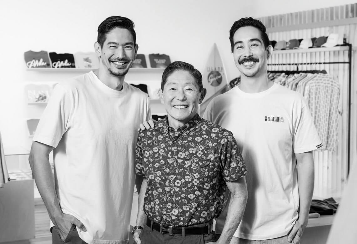 James Kodama and his sons of Island Snow in their shop.